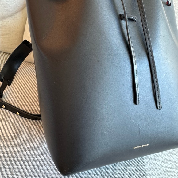 Mansur Gavriel Classic Backpack, Black / Red, regular size - Picture 4 of 13